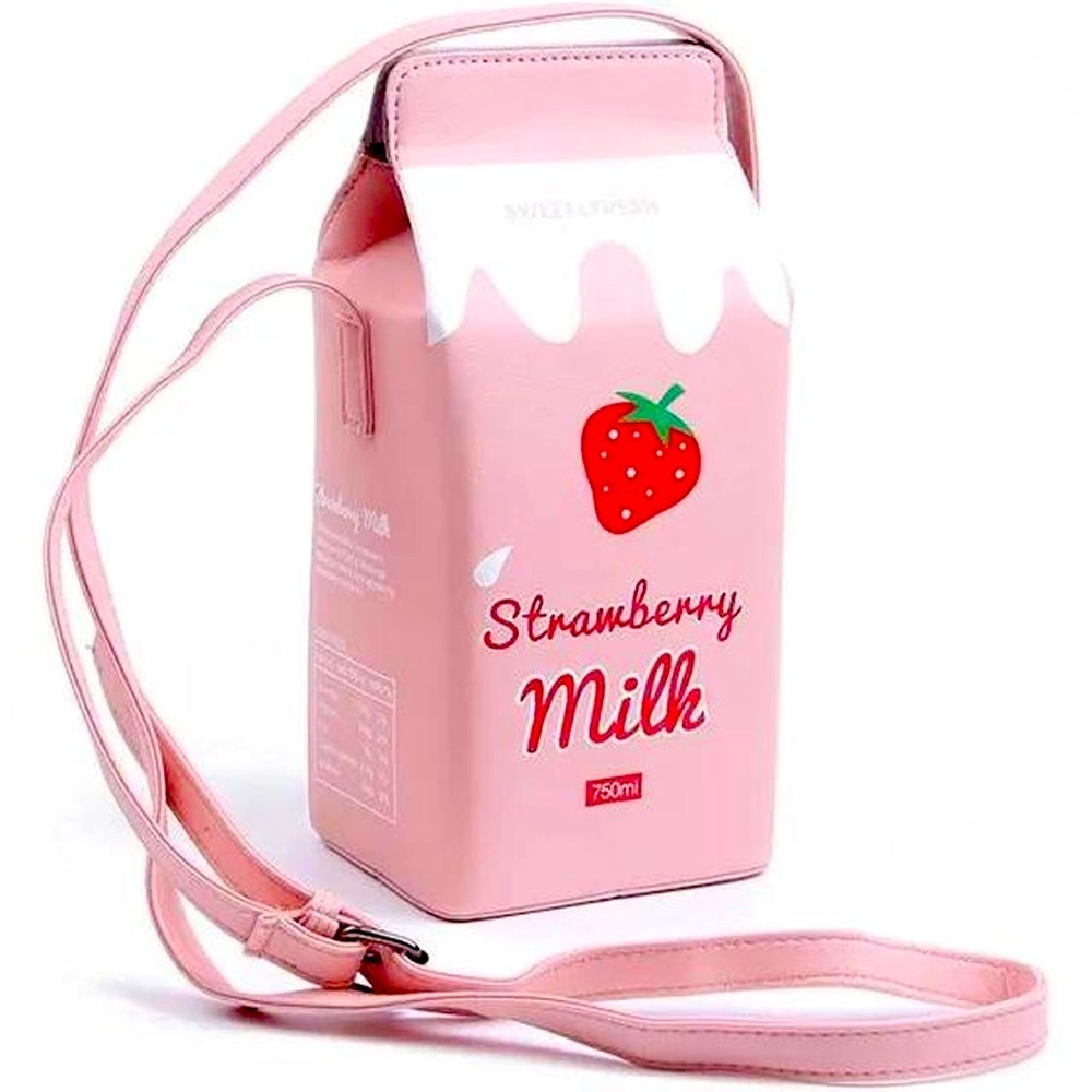 Strawberry Milk Carton Bag / Purse